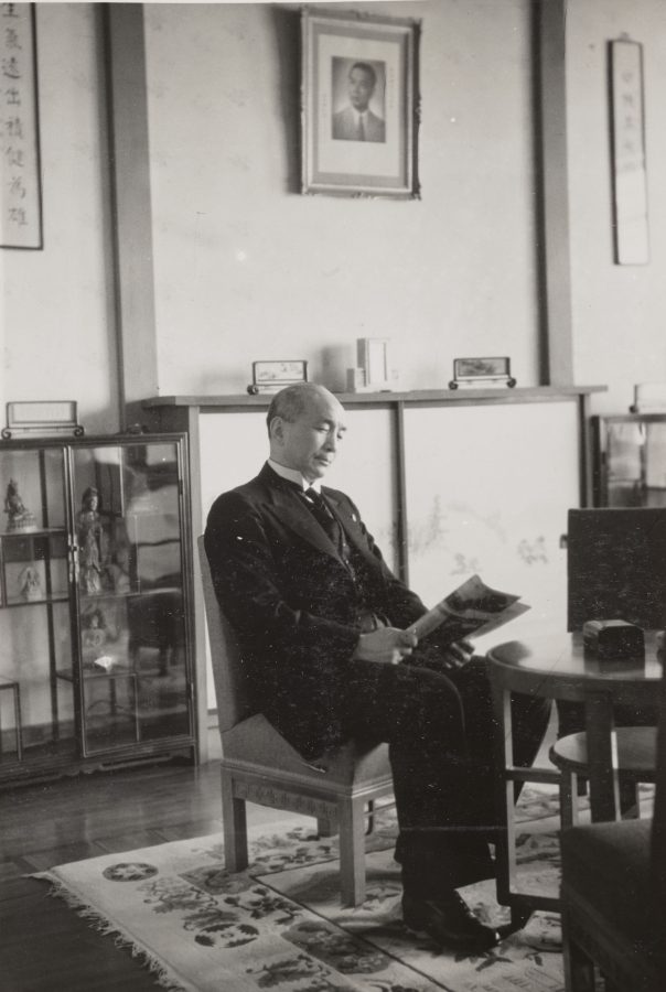 RNG foreign minister Chu Minyi in his office, 1942.