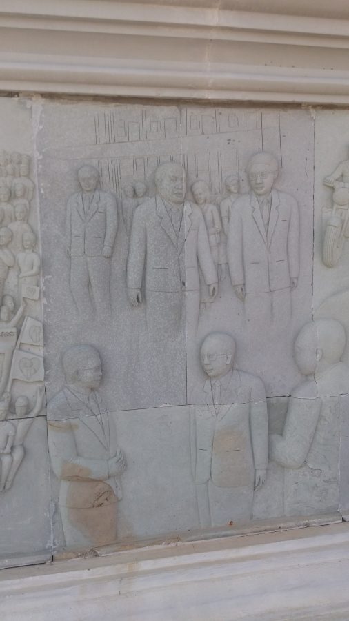 a bas relief depicting political leaders